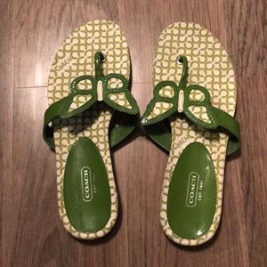 Coach Petra flip flop butterfly sandals 9B NWOT